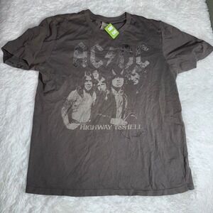 ACDC Highway To Hell Graphic T-Shirt Mens Large Chaser Band Tee Distressed
